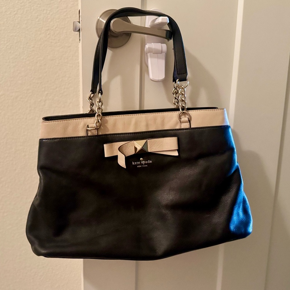 Kate Spade Black and Cream Tote Shoulder Bag